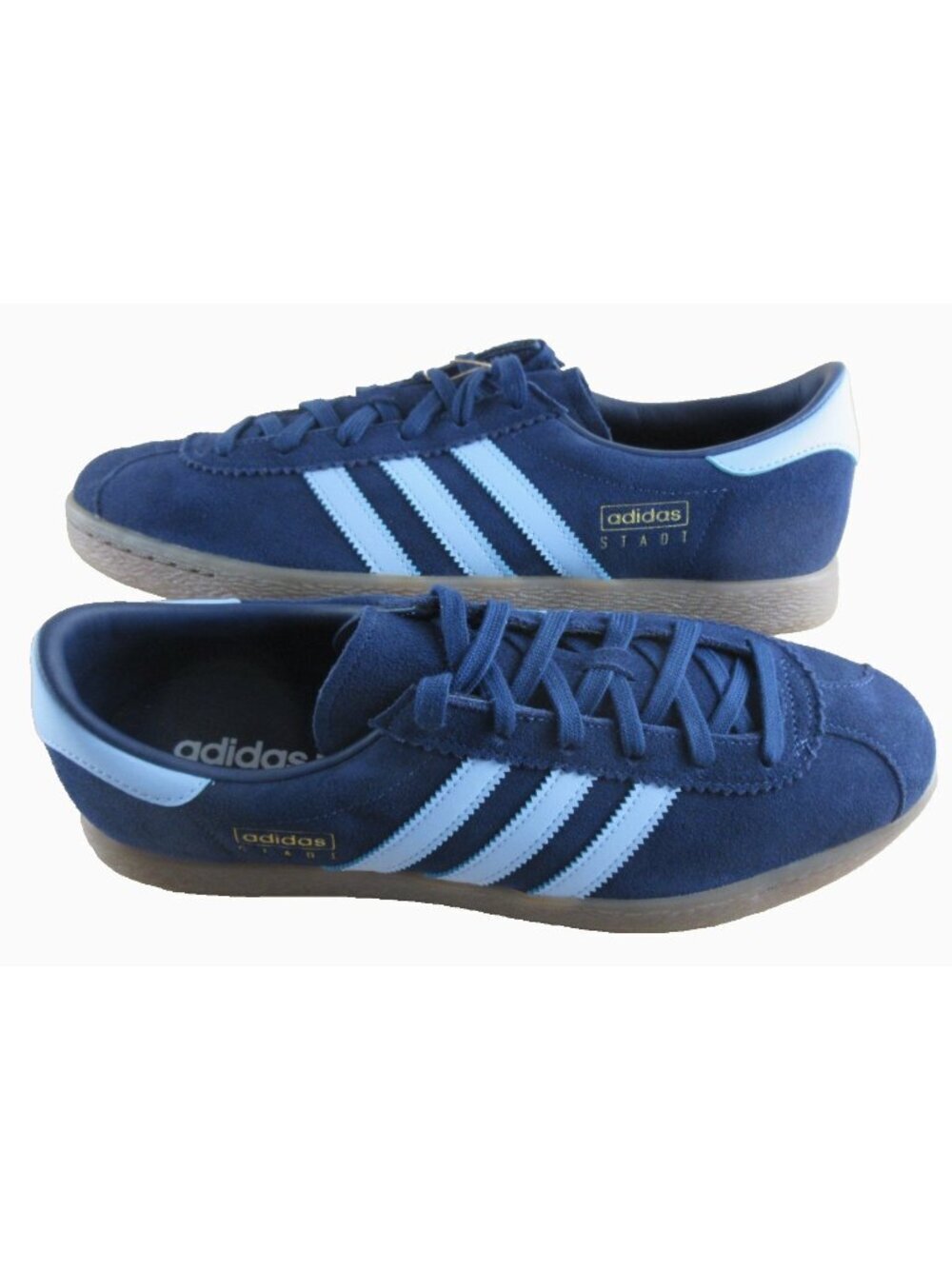 Adidas Originals Men's STADT Suede Indigo Navy Gum Sneakers Sizes NIB JQ9008 - Picture 2 of 8